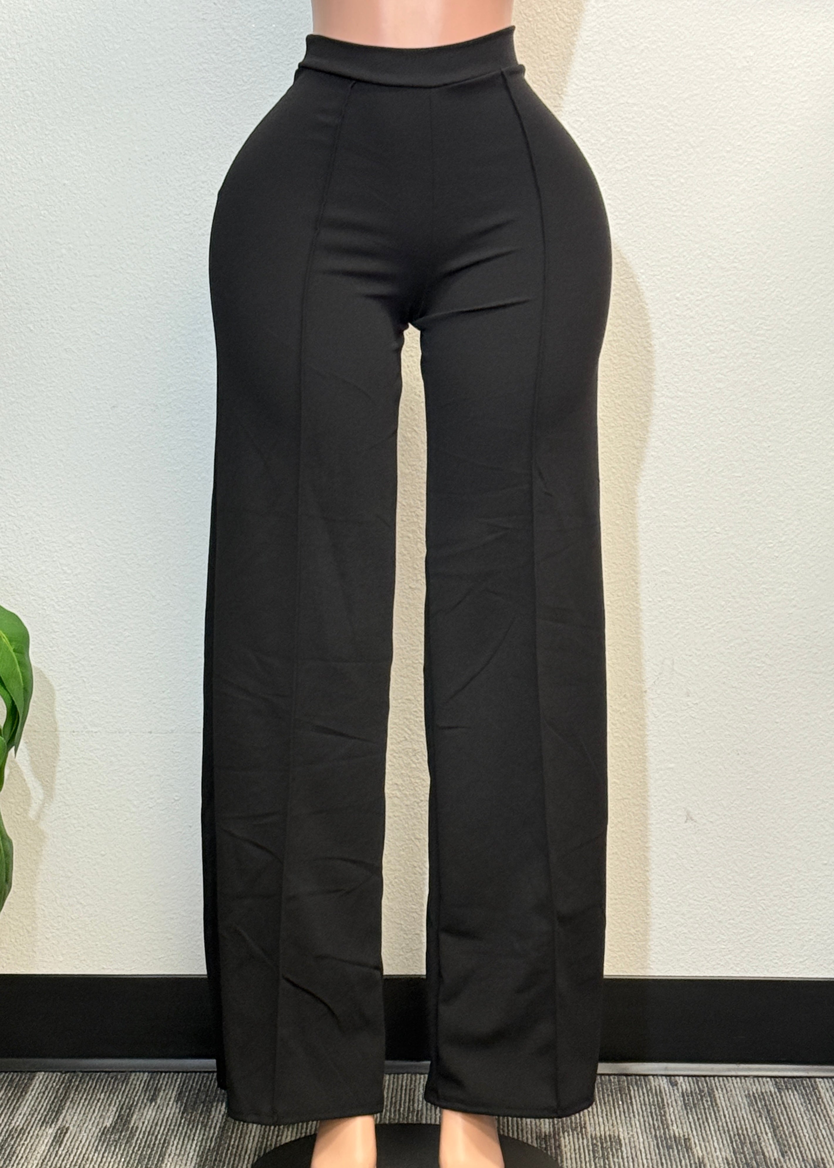 etna black flared bottom pants