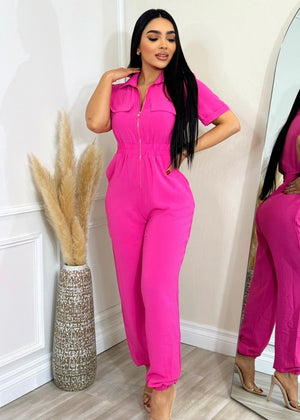 Casual Run Jumpsuit Pink - Fashion Effect Store