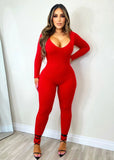 Never Basic Jumpsuit Red - Fashion Effect Store