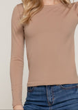 NENA TAUPE INNER FAUX FUR LONG SLEEVE TOP