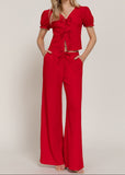 KAILUA RED TEXTURED KNIT SET