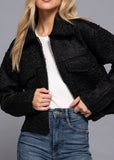 ELEANOR BLACK BOUCLE SHORT JACKET
