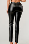 ZAYLEE BLACK FAUX LEATHER HIGH WAIST SKINNY PANTS