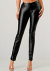ZAYLEE BLACK FAUX LEATHER HIGH WAIST SKINNY PANTS