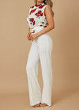 EMRYN WHITE FLORAL PRINT TOP WOVEN JUMPSUIT