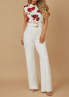 EMRYN WHITE FLORAL PRINT TOP WOVEN JUMPSUIT