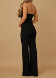 ELEANOR OFF SHOULDER FEATHER TOP DETAILED JUMPSUIT