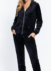 Mell Long Sleeve Faux Fur Hoodie Jacket & Jogger Pants Set