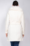 MUST LOVED IVORY LONG SLEEVE FAUX FUR COLLAR COAT