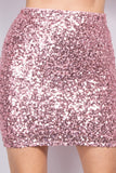 MELODY PINK HIGH RISE SEQUIN PENCIL SKIRT