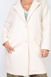 ARYA CREAM COLLARED TWO BUTTON COAT