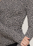 MAEVE WHITE & BLACK ANIMAL PRINT LONG SLEEVE HIGH NECK KNIT TOP