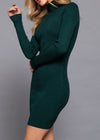 SERENITY DARK GREEN TURTLENECK MINI DRESS