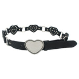 HEART & HEART CONCHO PU DISC LINKED BELT