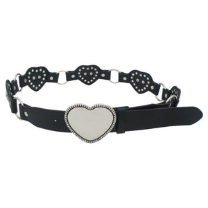 HEART & HEART CONCHO PU DISC LINKED BELT