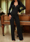 AUBREY FUR ON FUR LONG SLEEVE JUMPSUIT