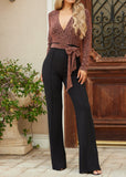 PARKER COPPER & BLACK METALLIC CRACK FASHION JUMPSUIT