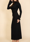INDIE BLACK MOCK NECK BELL SLEEVE CROP TOP & MAXI SKIRT SET