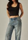 JOLENE BLACK SLEEVELESS CROP TOP