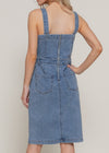 JANDY MID DENIM BUTTON DOWN STRETCH DRESS