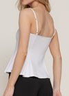KANDY WHITE STRAIGHT NECK PONTE CAMI TOP