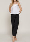 KANDY WHITE STRAIGHT NECK PONTE CAMI TOP