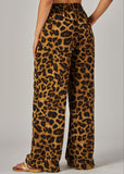 AVIANNA ANIMAL PRINT LOOSE FIT FLARED BOTTOM PANTS