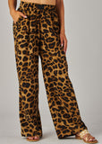 AVIANNA ANIMAL PRINT LOOSE FIT FLARED BOTTOM PANTS