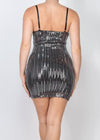 ELOISE BLACK & SILVER SEQUIN BODYCON SCOOP NECK MINI DRESS