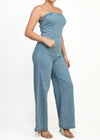 Giselle Light Denim Tube Jumpsuit