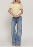 HAVRE YELLOW OFF SHOULDER TOP