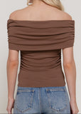 HAVRE BROWN OFF SHOULDER TOP