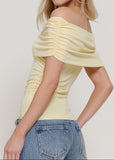 HAVRE YELLOW OFF SHOULDER TOP