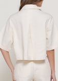 ALEXA IVORY SHORT SLEEVE BOXY DENIM JACKET