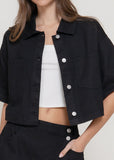 ALEXA BACK SHORT SLEEVE BOXY DENIM JACKET