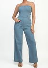 Giselle Light Denim Tube Jumpsuit