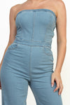 Giselle Light Denim Tube Jumpsuit