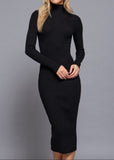 BLACK MIRANDA LONG SLEEVE HIGH NECK SWEATER LONG DRESS