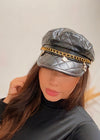 Cameron Faux Leather Hat Black