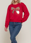 DAPHNE RED SEQUIN DETAIL INNER FLEECE SWEATSHIRT