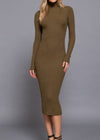 OLIVE MIRANDA LONG SLEEVE HIGH NECK SWEATER LONG DRESS