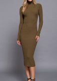 OLIVE MIRANDA LONG SLEEVE HIGH NECK SWEATER LONG DRESS