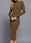 OLIVE MIRANDA LONG SLEEVE HIGH NECK SWEATER LONG DRESS