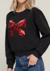 DAPHNE BLAK SEQUIN DETAIL INNER FLEECE SWEATSHIRT