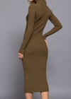 OLIVE MIRANDA LONG SLEEVE HIGH NECK SWEATER LONG DRESS