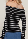 RENEE  BLACK/IVORY TOP  OFF SHOULDER
