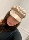 Cameron Faux Leather Hat Ivory