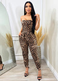 Francella Strapless Animal Print Jumpsuit