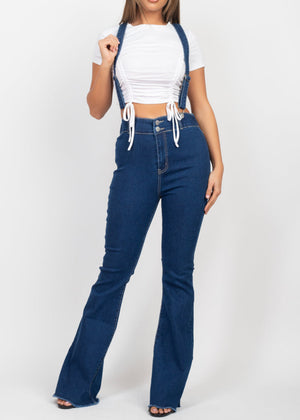 WINTERS DARK BLUE SUSPENDED DENIM OVERALL JEANS