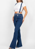 WINTERS DARK BLUE SUSPENDED DENIM OVERALL JEANS